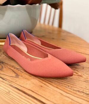 Rothy's The Point Flats Women's 10 Coral Terracotta Knit Pointed Toe NWOT